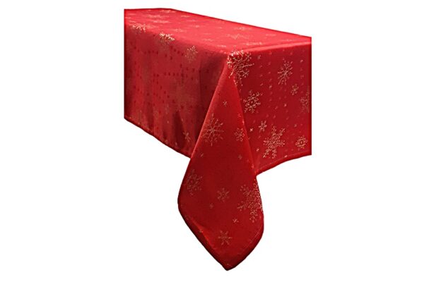 Karácsonyi mintás asztalterítő - piros-arany