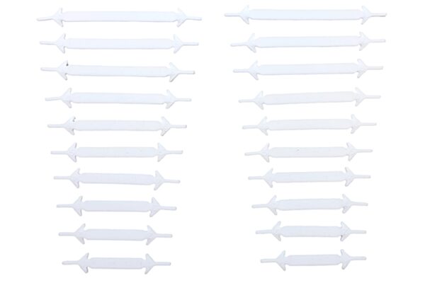 Rugalmas, szilikon cipőfűző - 20 db, fehér