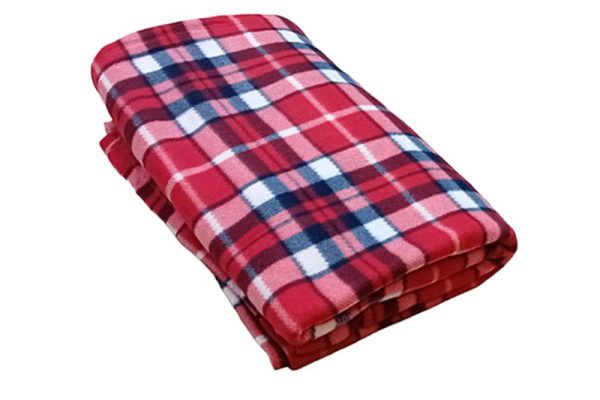 olár takaró, 200x230 cm, piros-szürke kockás
