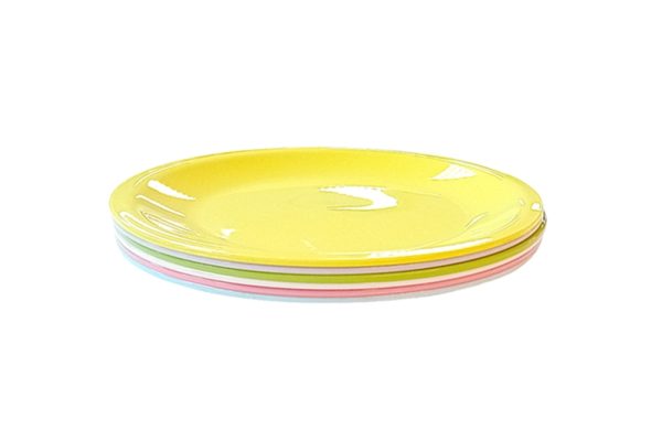 Party desszert tányér szett - 6 db, műanyag (színes)