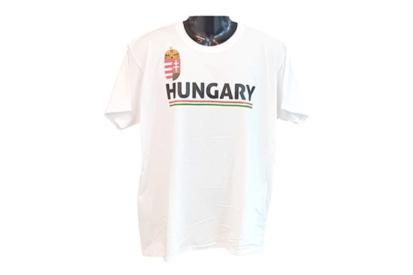 Hungary feliratos, címeres férfi póló, fehér -XXL-es