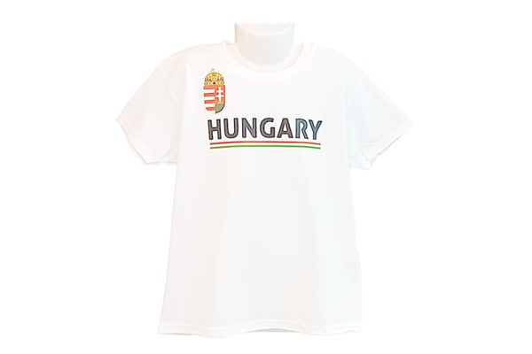 Hungary feliratos gyerek póló - fehér, 164-es (14-16 év)