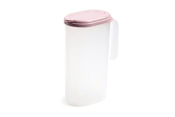 Műanyag kancsó - 2 literes, rózsaszín tetővel