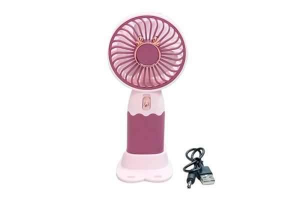 Mini kézi ventilátor, USB tölthető (rózsaszín-mályva)