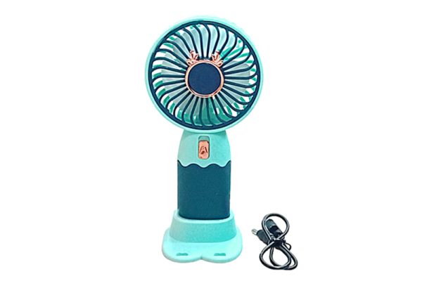 Mini kézi ventilátor, USB tölthető - zöld