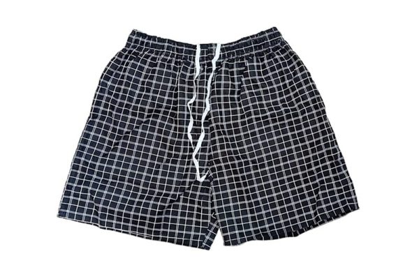 Férfi short, rövidnadrág - 4XL, fekete, kockás