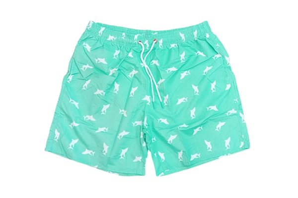 Férfi short, rövidnadrág – 2XL-es, menta zöld, cápás