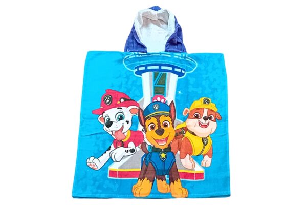 Mancs őrjárat/PAW Patrol kisfiú poncsó, kapucnis - 55x110 cm