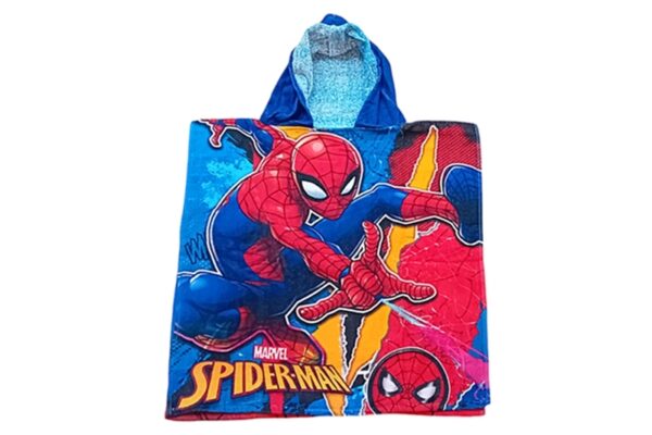 Pókember/Spider-Man kapucnis kisfiú poncsó - 55x110 cm